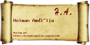 Holman Amália névjegykártya